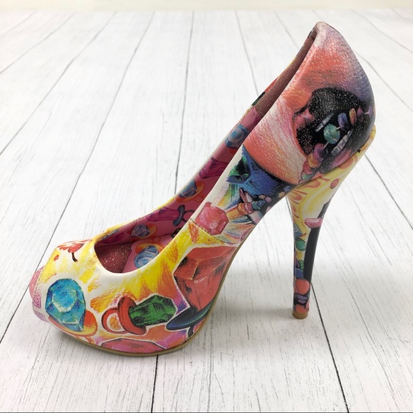 CLEARANCE Latisha Wood Just Fab Sweets For My Sweet Candy High Heels Size 7 - Picture 5 of 16